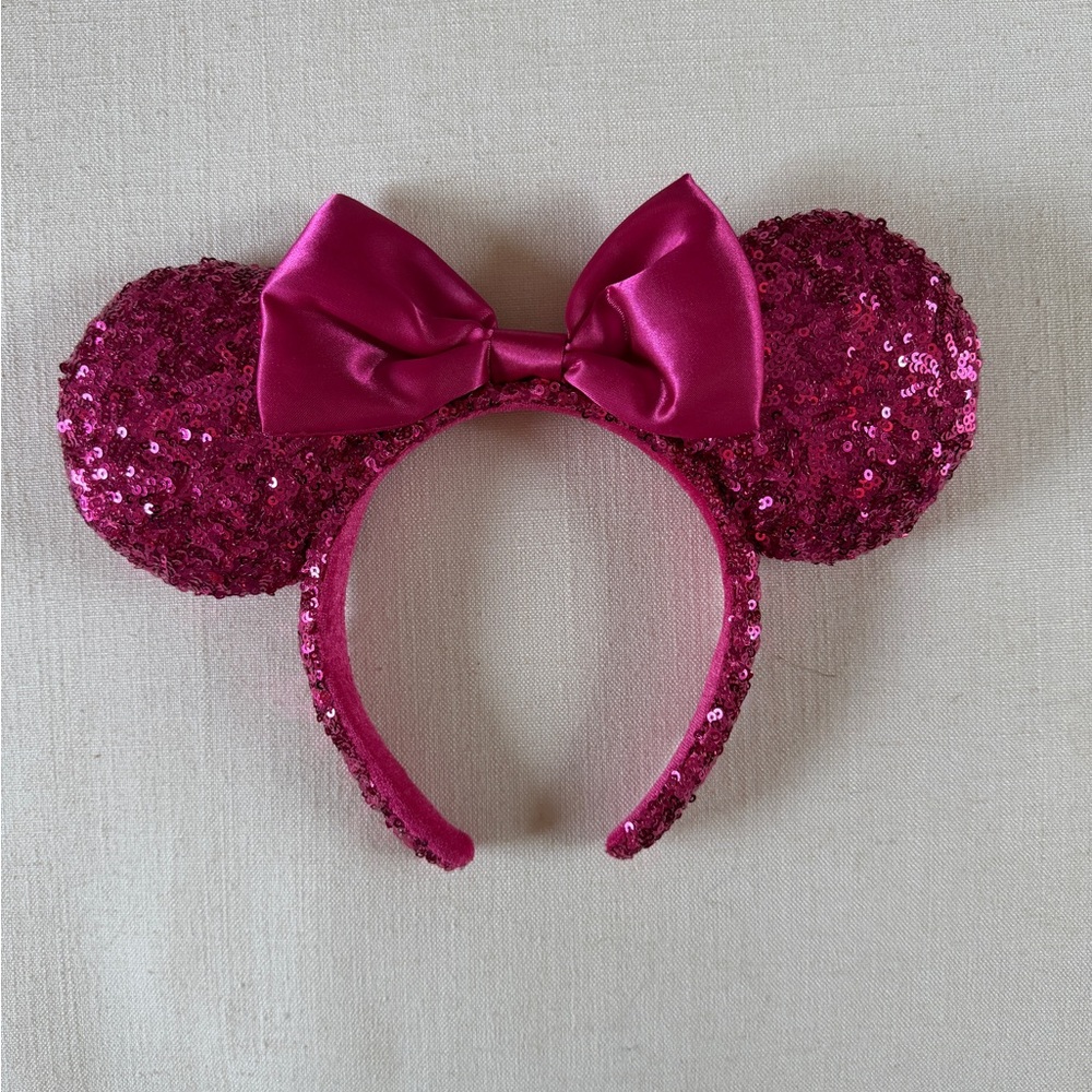 Pink Sequin Minnie Mouse Ears Headband